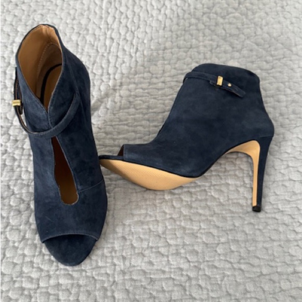 Ann Taylor Navy Heeled Boots
